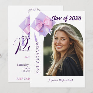 Invitación de fiesta de graduación con foto de gor