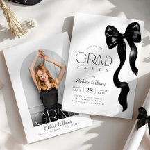Invitación de fiesta de graduación con foto de laz