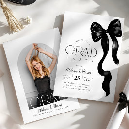 Invitación de fiesta de graduación con foto de laz