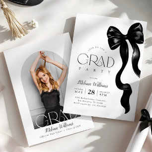Invitación de fiesta de graduación con foto de laz