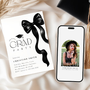 Invitación de fiesta de graduación con foto de laz