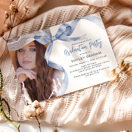 Invitación de fiesta de graduación con foto de laz