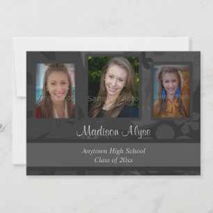 Invitación de fiesta de graduación con foto en bla