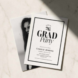 Invitación de fiesta de graduación con foto en bla