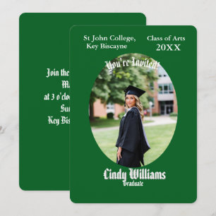 invitación de fiesta de graduación con foto en mar