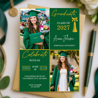 Invitación de fiesta de graduación con foto person
