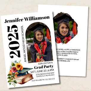 Invitación de fiesta de graduación con foto person