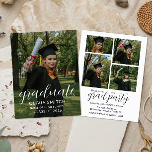 Invitación de fiesta de graduación con foto person