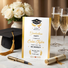 Invitación de fiesta de graduación con gradiente d