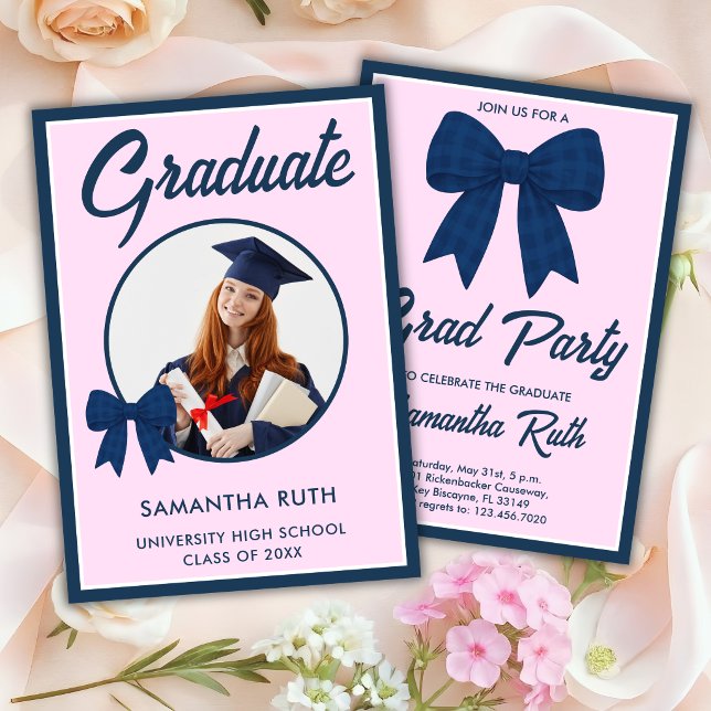 Invitación de fiesta de graduación con lazo de gin (Subido por el creador)
