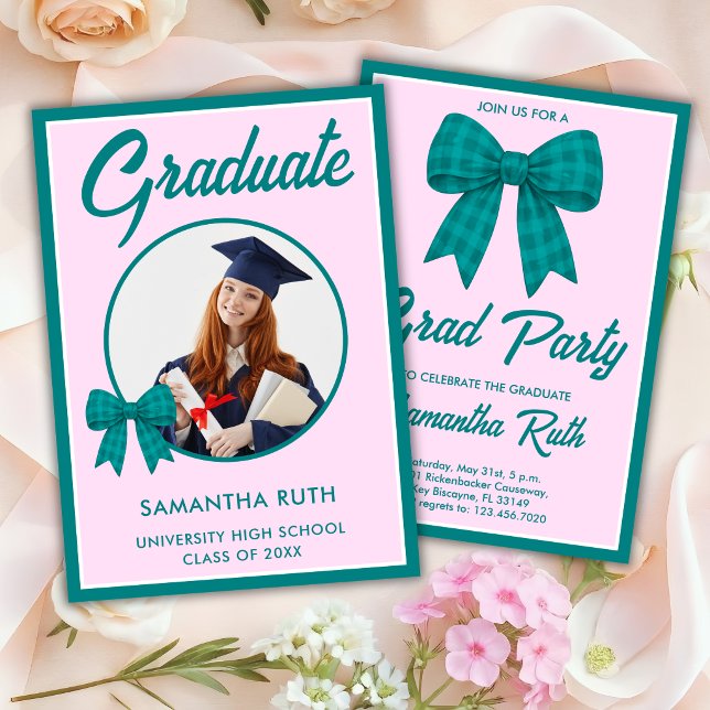 Invitación de fiesta de graduación con lazo de gin (Subido por el creador)