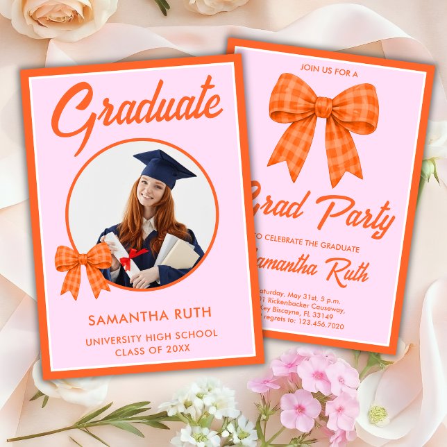 Invitación de fiesta de graduación con lazo de gin (Subido por el creador)