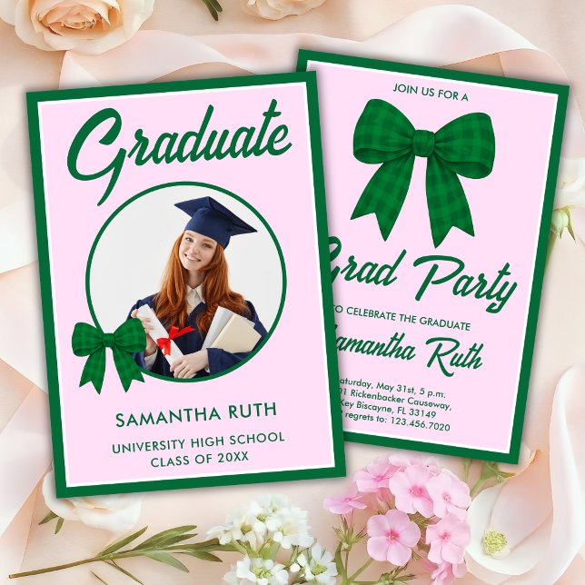Invitación de fiesta de graduación con lazo de gin (Subido por el creador)