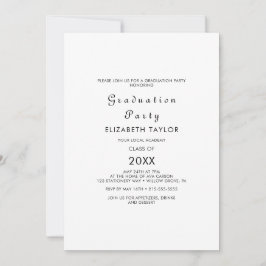 Invitación de fiesta de graduación con letra moder