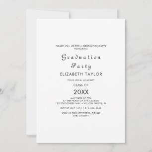 Invitación de fiesta de graduación con letra moder