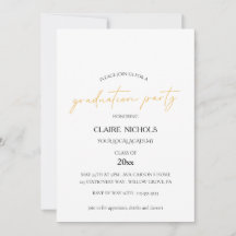 Invitación de fiesta de graduación con letra moder