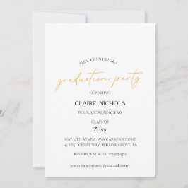 Invitación de fiesta de graduación con letra moder