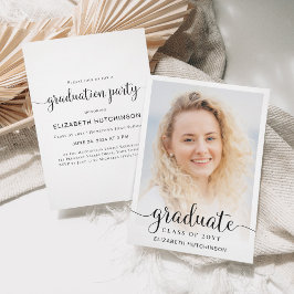 Invitación de fiesta de graduación con superposici