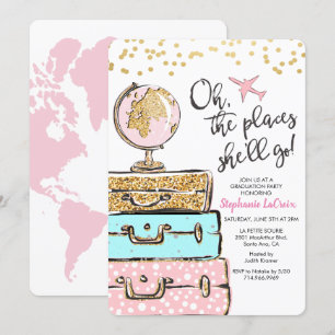 Invitación de Fiesta de Graduación con Tema de Via