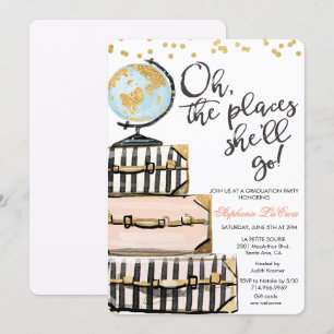 Invitación de Fiesta de Graduación con Tema de Via