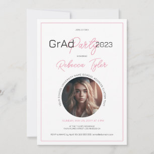 Invitación de fiesta de graduación con texto negro