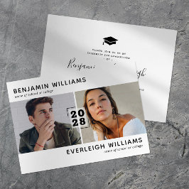 Invitación de fiesta de graduación conjunta minima