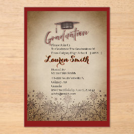 Invitación de fiesta de graduación de acrílico