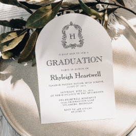 Invitación de fiesta de graduación de arco de cres