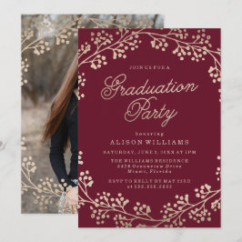 Invitación de fiesta de graduación de bronce dorad