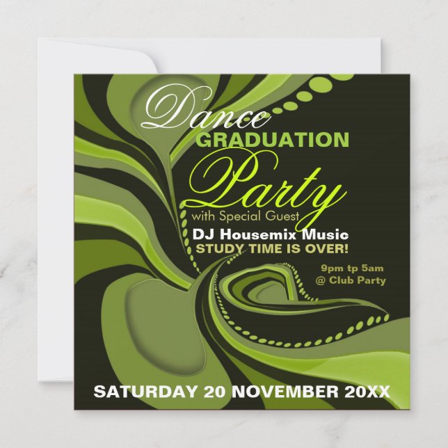 Invitación de fiesta de graduación de Diva Verde (Anverso)