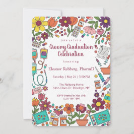 Invitación de fiesta de graduación de farmacia ret
