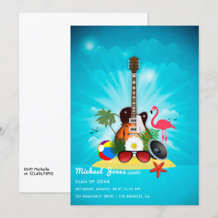 Invitación de fiesta de graduación de flamenco tro
