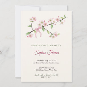 Invitación de fiesta de graduación de flor de manz
