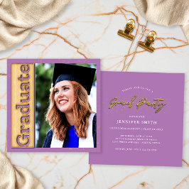 Invitación de fiesta de graduación de foto de lava