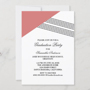 Invitación de fiesta de graduación de franja geomé