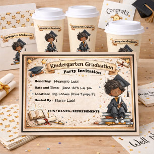 Invitación de fiesta de graduación de jardín de in