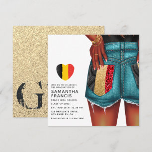 Invitación de fiesta de graduación de la chica de 