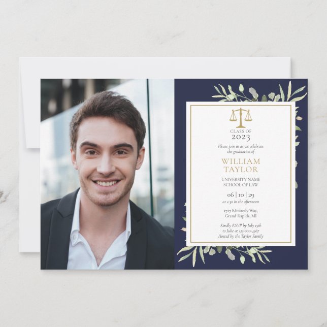 Invitación de fiesta de graduación de la facultad  (Anverso)