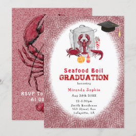 Invitación de fiesta de graduación de mariscos al 