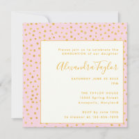 Invitación de fiesta de graduación de niña con pun