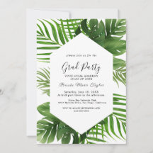 Invitación de fiesta de graduación de palma tropic
