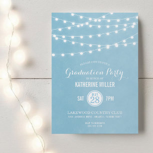 Invitación de fiesta de graduación de Sky Blue Str