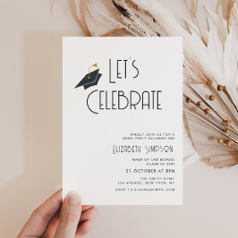 invitación de fiesta de graduación de tipografía d