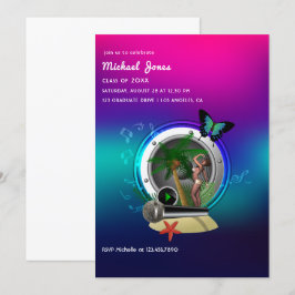 Invitación de fiesta de graduación del Tropical Mu
