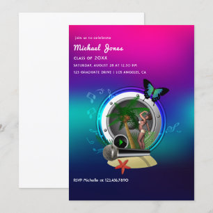 Invitación de fiesta de graduación del Tropical Mu