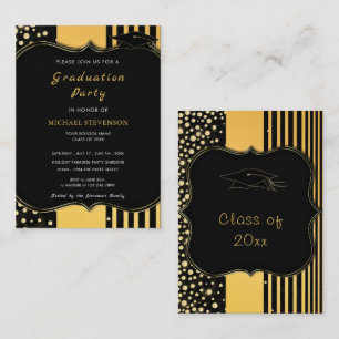 Invitación de fiesta de graduación elegante con ma