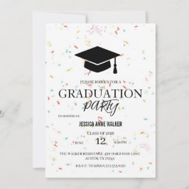 Invitación de fiesta de graduación elegante dorada