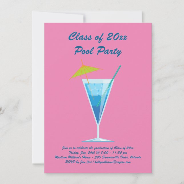 Invitación de fiesta de graduación en grupo en ros (Anverso)
