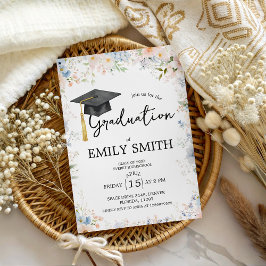 Invitación de fiesta de graduación en jardín de fl