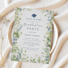 Invitación de fiesta de graduación en jardín de fl